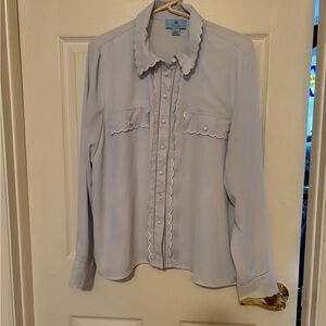CeCe Pale Blue Blouse